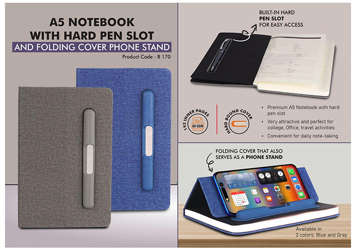B170 A5 Notebook with pen slot
