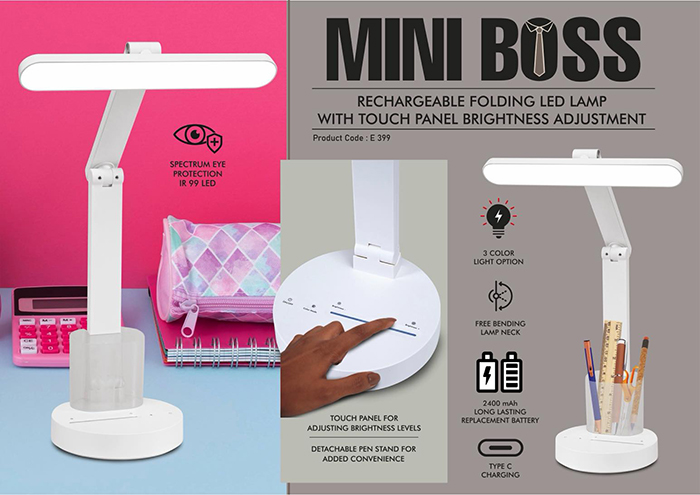E399 – Mini Boss: Rechargeable Folding LED lamp