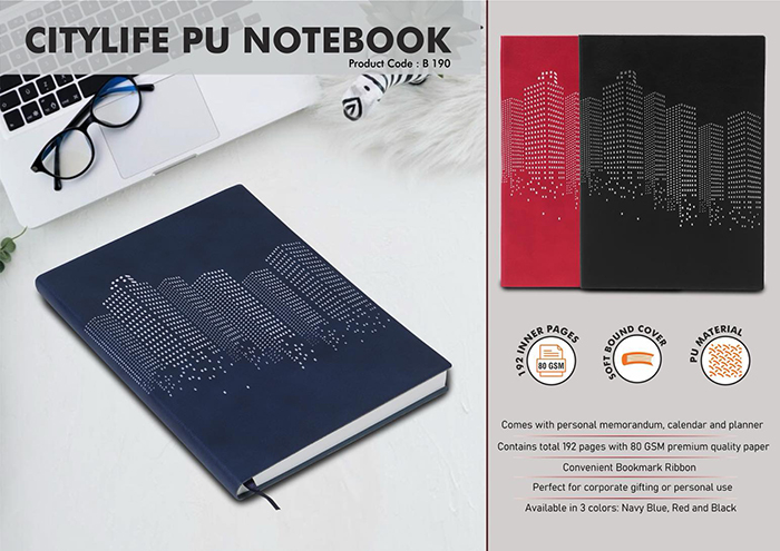 B190 – CityLife PU notebook with Memorandum