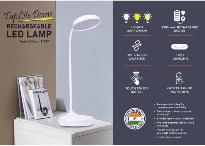 E387 – TapLite Dome : Rechargeable LED lamp