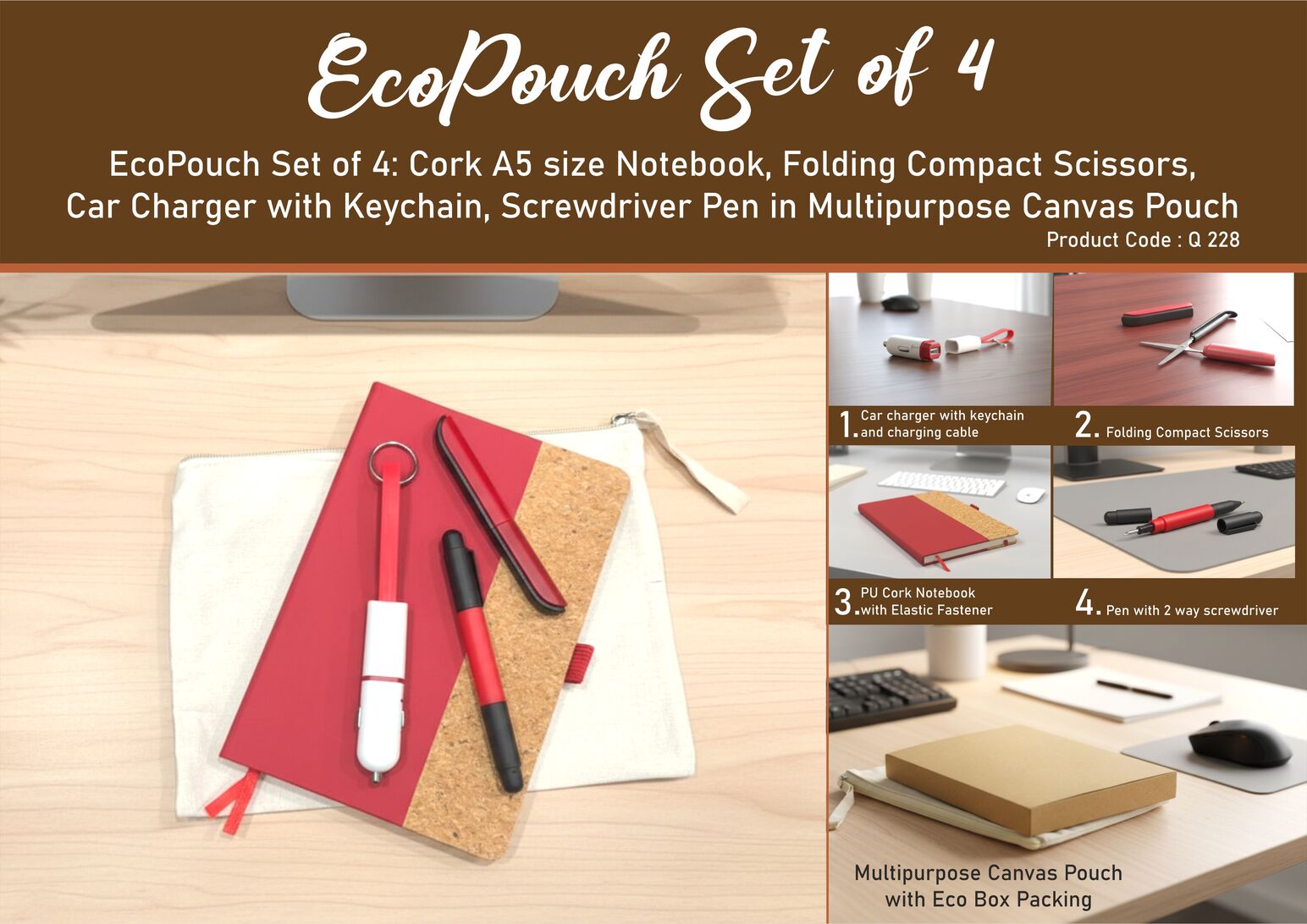 Q228 – EcoPouch Set of 5: Travel Utility Kit