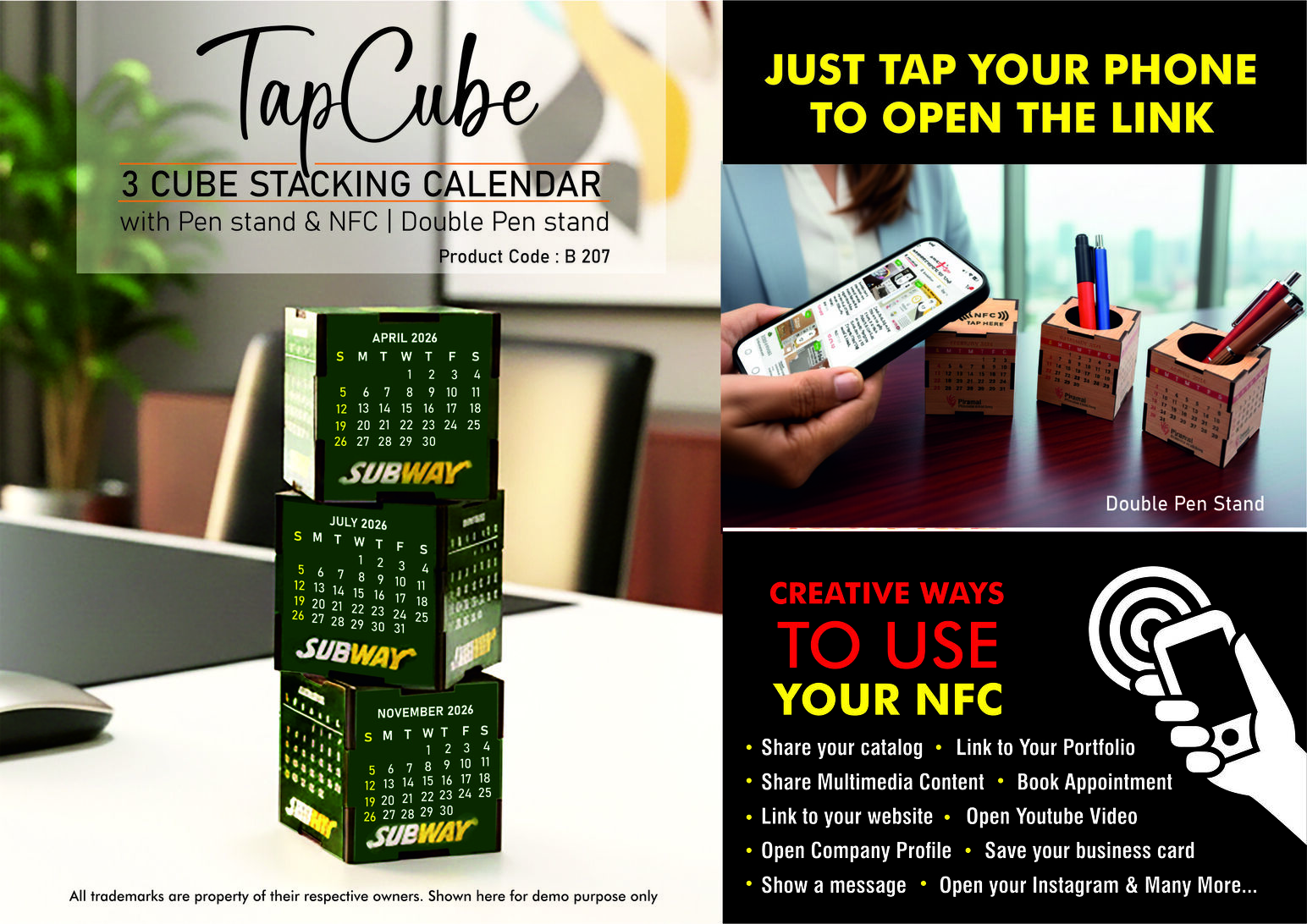 B207 – TapCube: 3 Cube Stacking Calendar