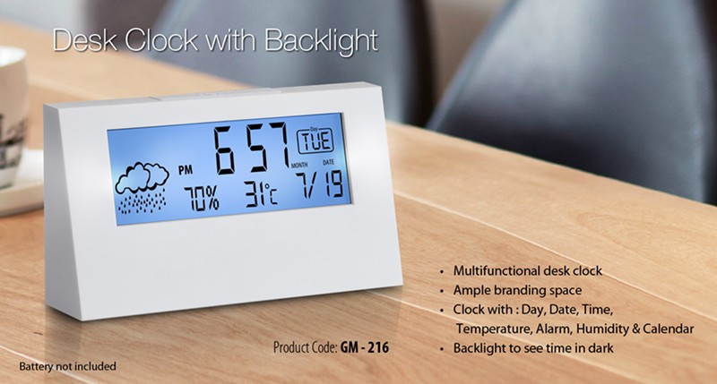 Gm 216 Desk Clock With Backlight