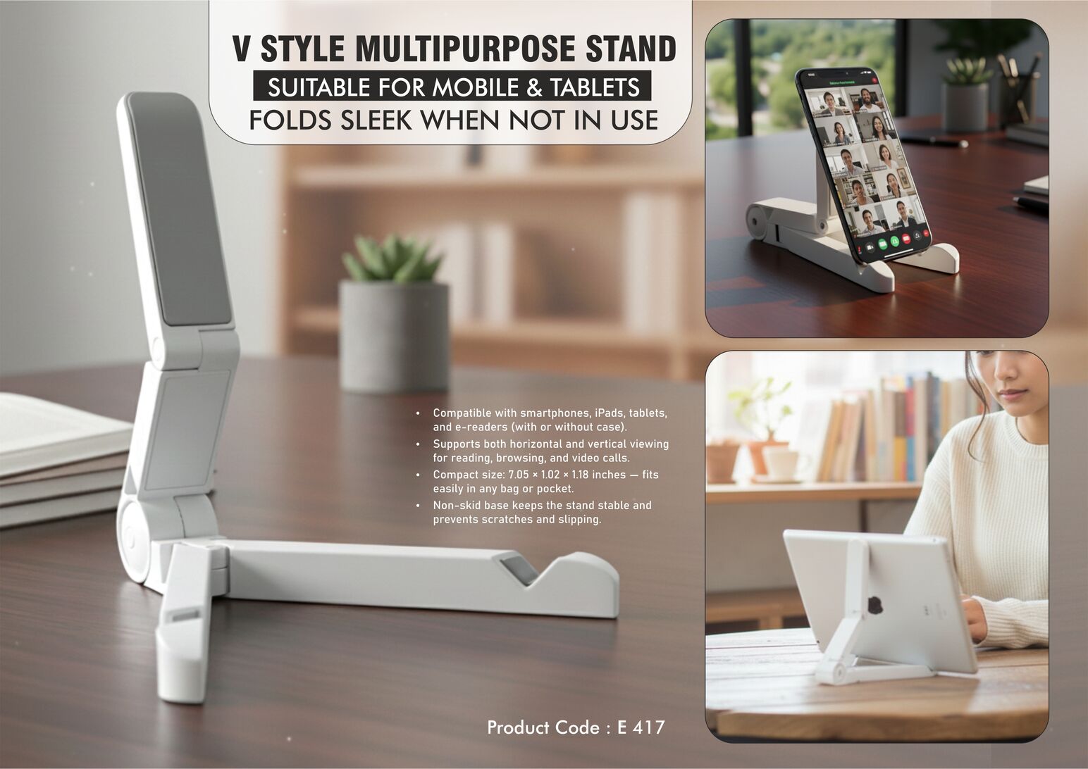 E417 – V style multipurpose stand