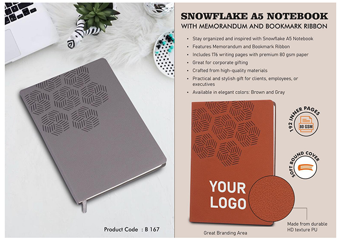 B167 Snowlake A5 Notebook