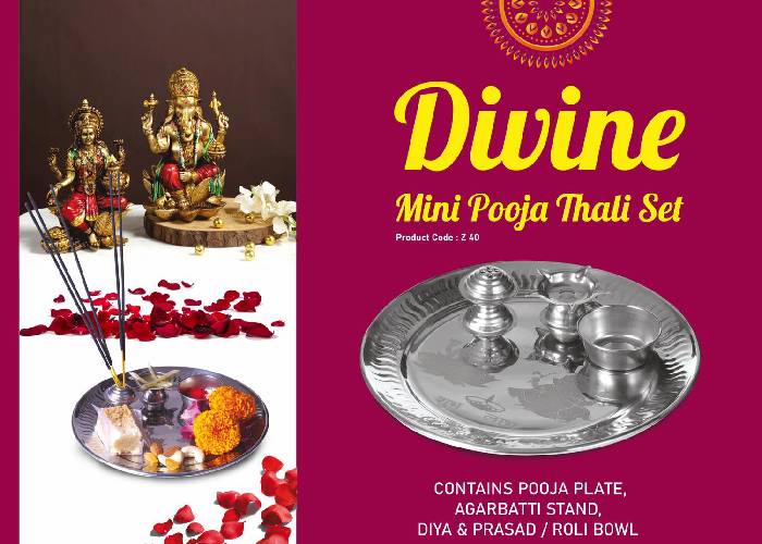 Z40 – Divine Mini Pooja Thali set | Contains Pooja Plate