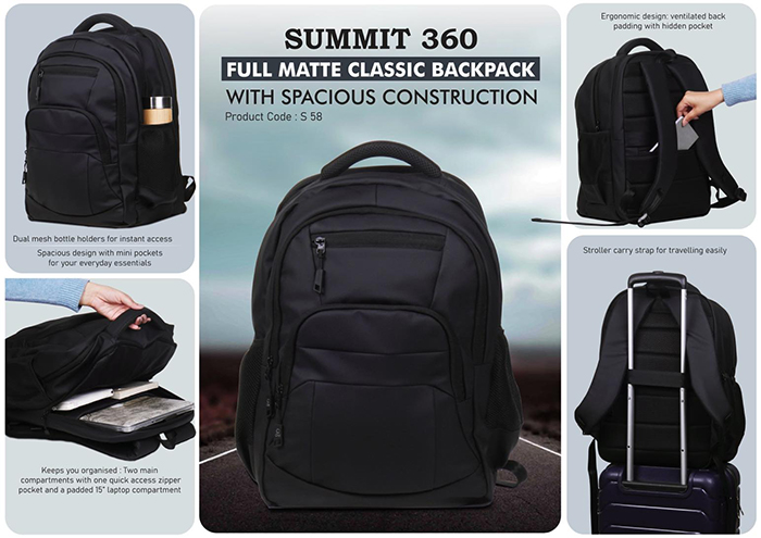 S58 – Summit 360: Full matte Classic backpack
