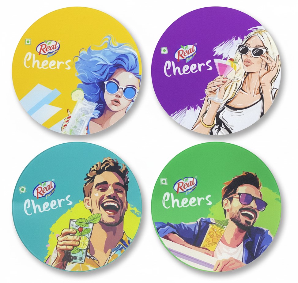 Acrylic Coaster 4 pcs Set-Dabur