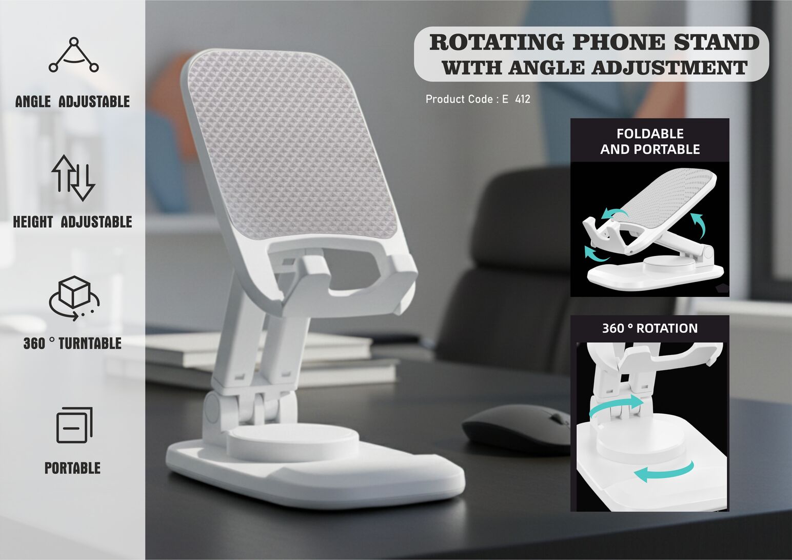 E412 – Rotating phone stand