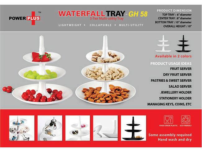 GH58 - Power plus Waterfall tray: 3 pc multiutility folding tray